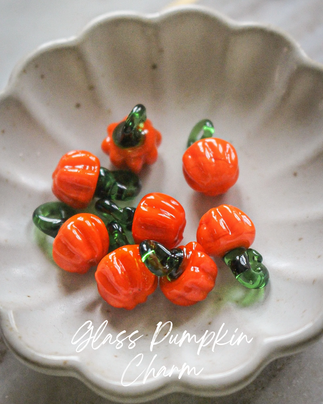 Glass Pumpkin Charm