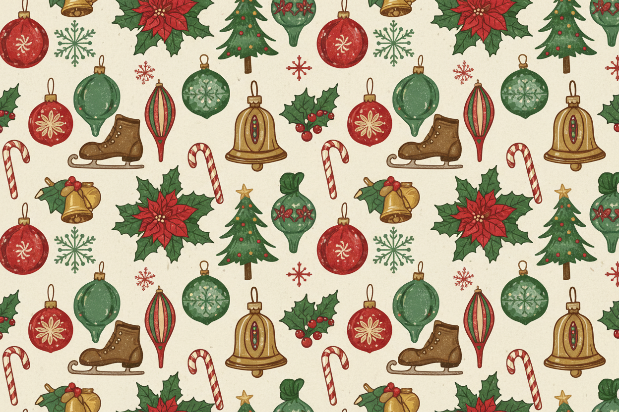 Nostalgic vintage christmas and winter holiday pattern