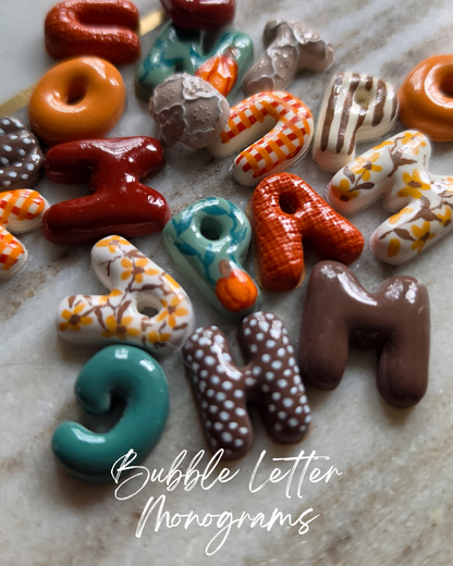 Bubble Letter Monogram Charm