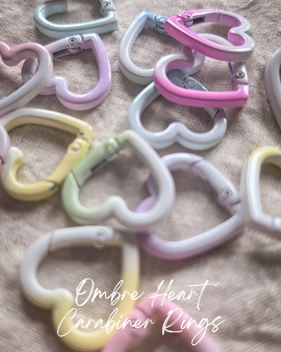 Ombre Heart Carabiner Spring Rings - Add On
