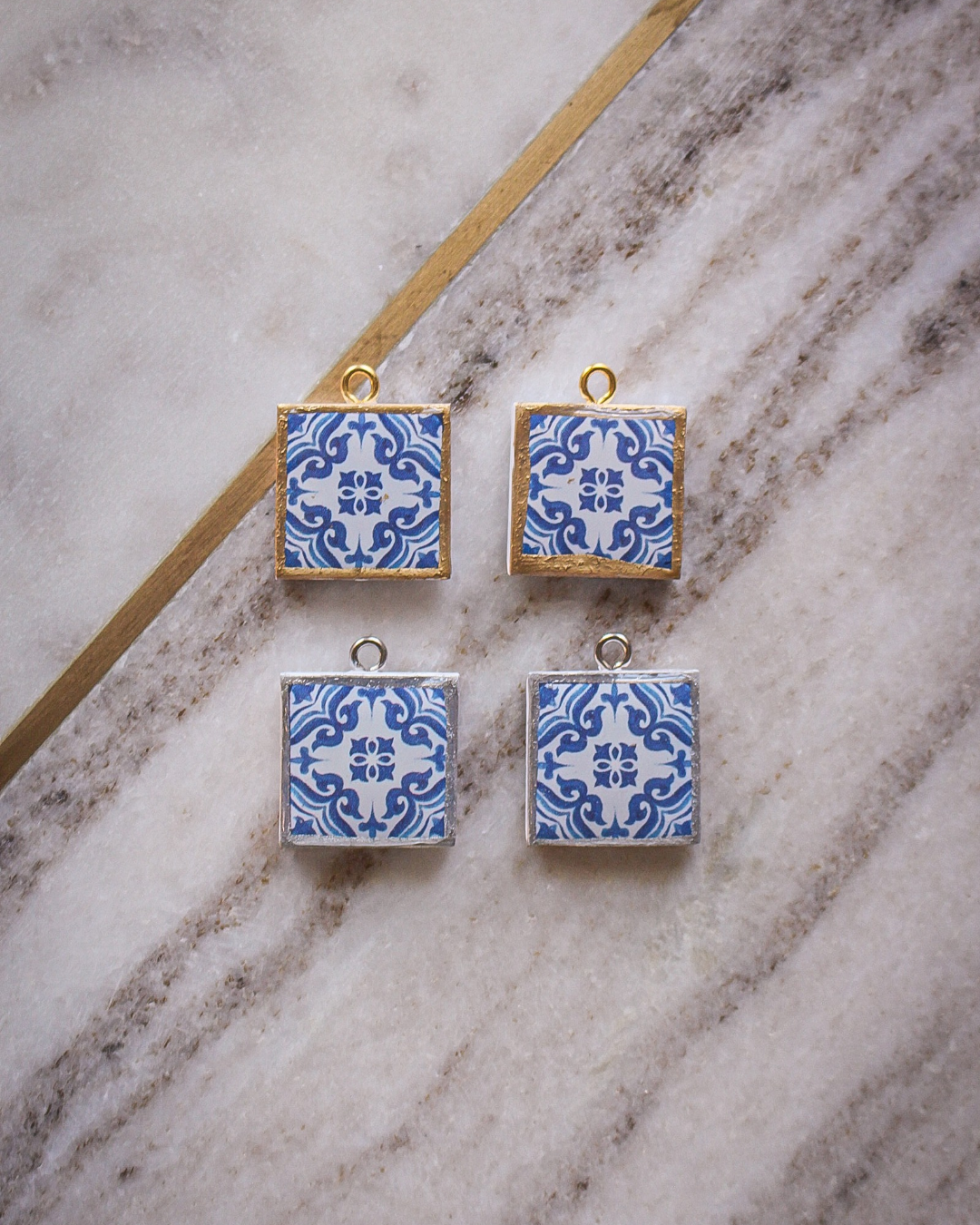Blue Tile Charms