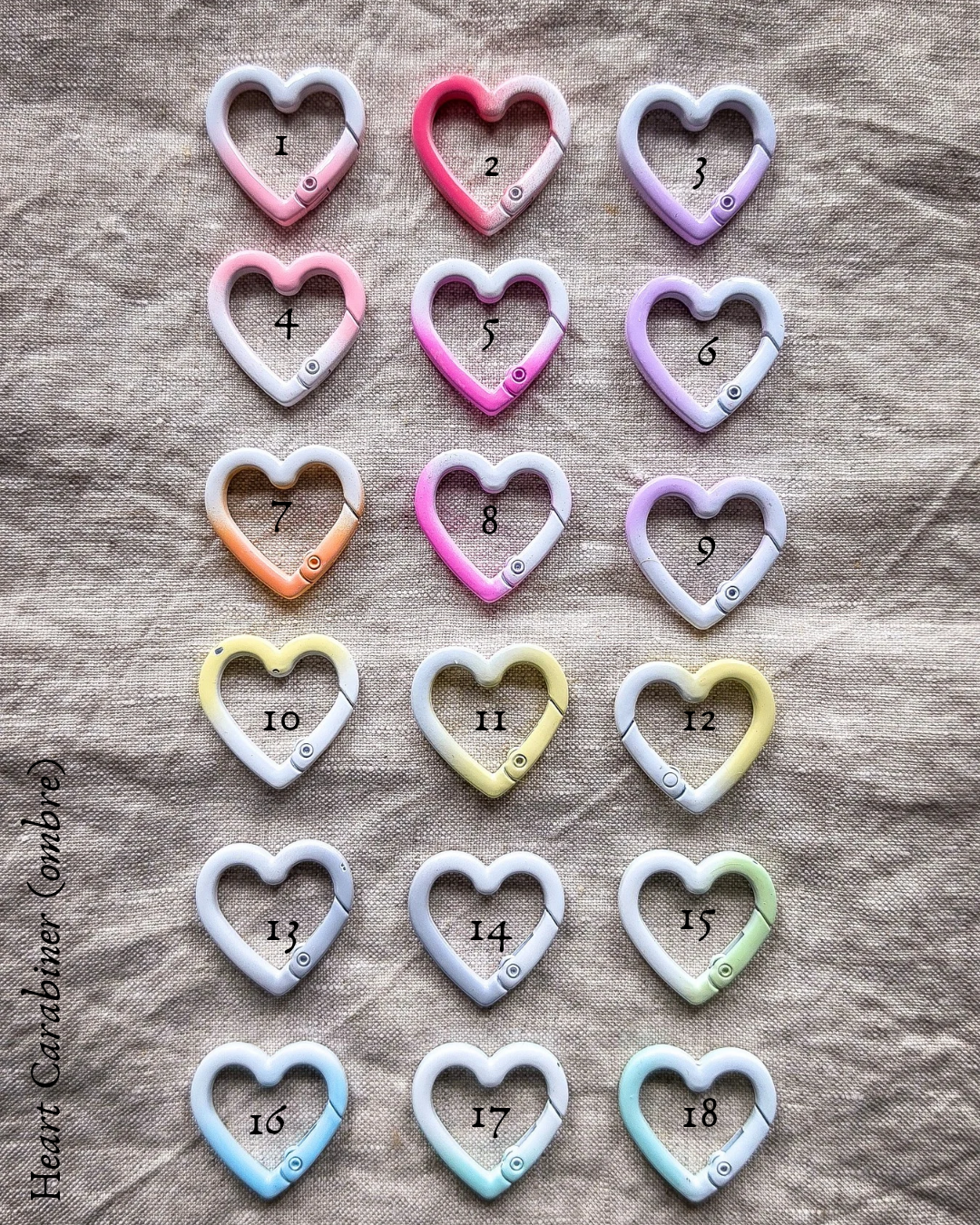 Ombre Heart Carabiner Spring Rings - Add On