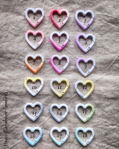 Ombre Heart Carabiner Spring Rings - Add On