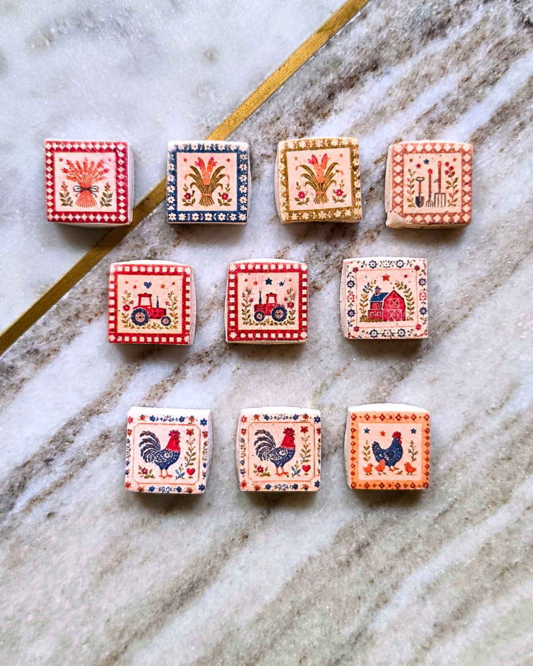 Country Life Tile Charms