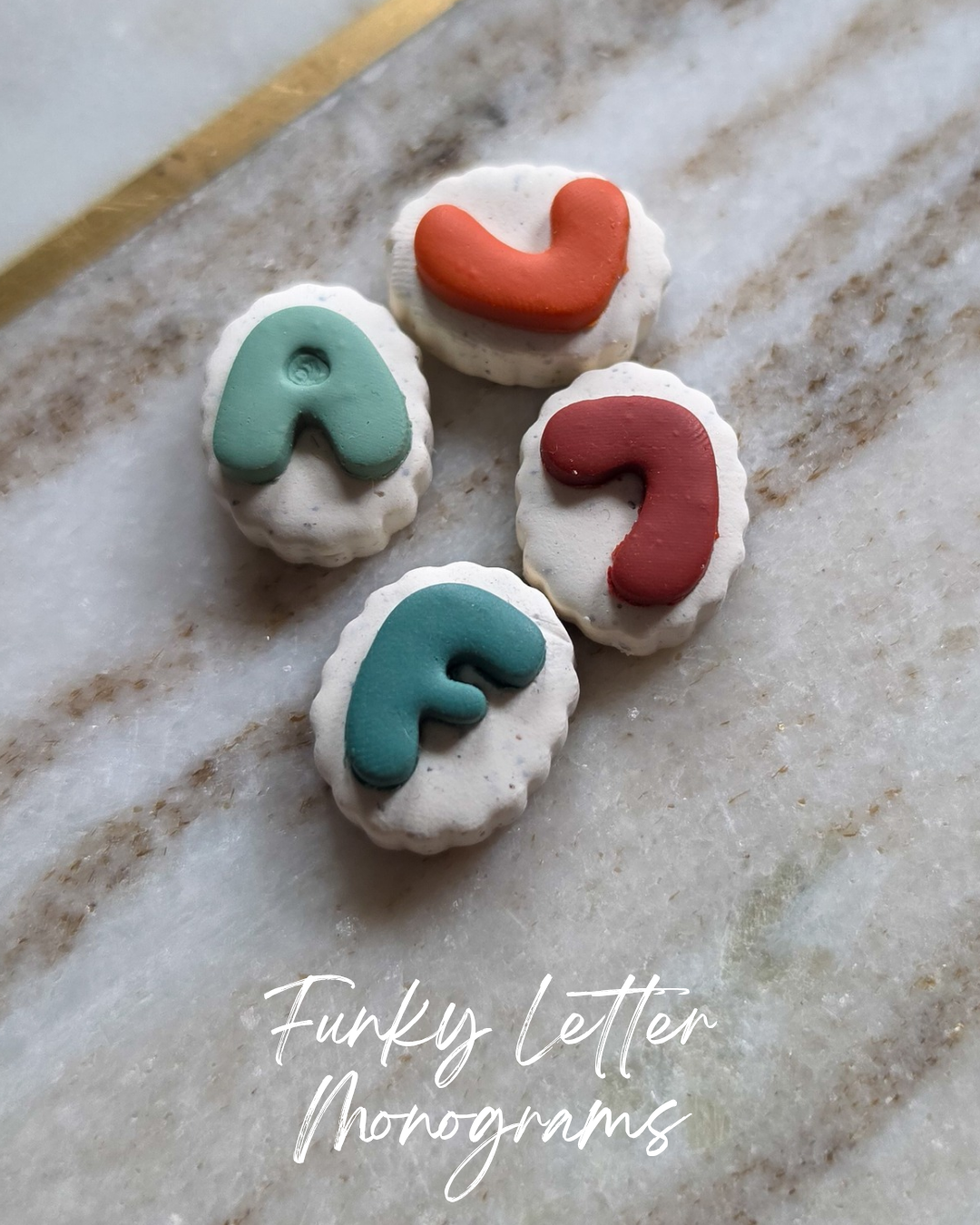 Funky Letter Monogram Bead