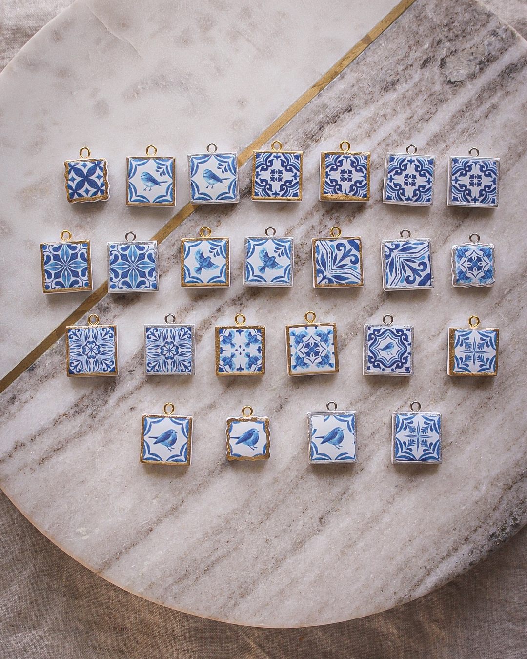 Blue Tile Charms